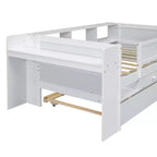 Letto a Divano Singolo Multi-Funzionale con Cassetti e Letto Estraibile, Vano Portaoggetti nella Testiera, Tavolino e Stazione di Ricarica USB ModernLuxe
