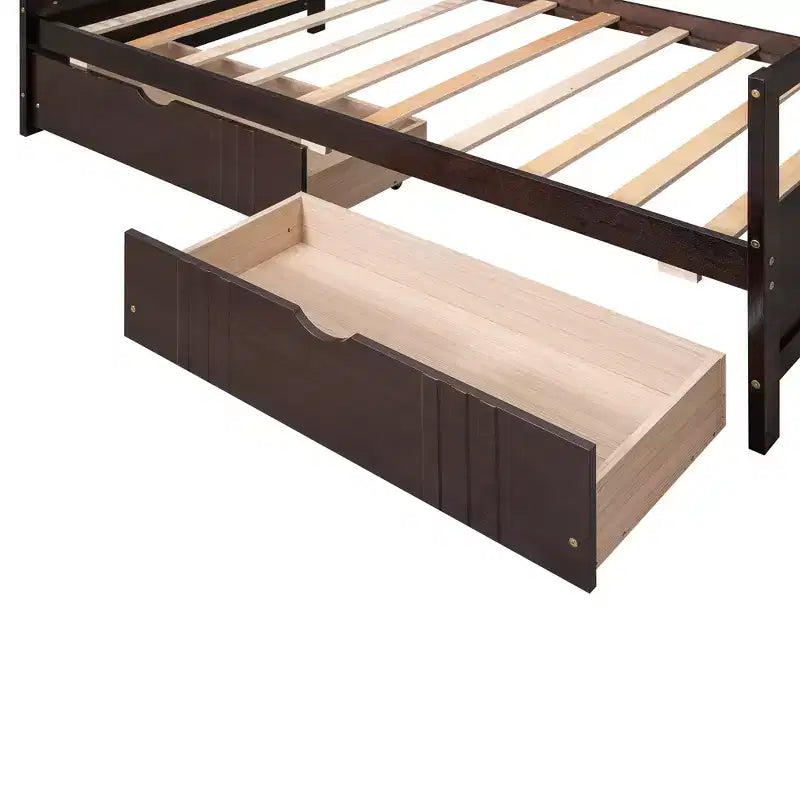 Divano letto a due piazze/matrimoniale, struttura in legno con letto estraibile a una piazza/due cassetti -ModernLuxe