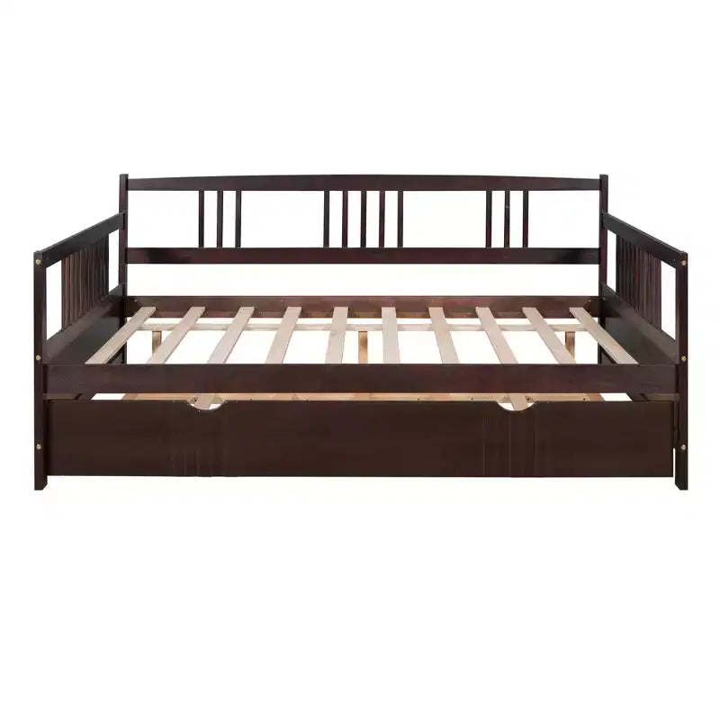Divano letto a due piazze/matrimoniale, struttura in legno con letto estraibile a una piazza/due cassetti -ModernLuxe