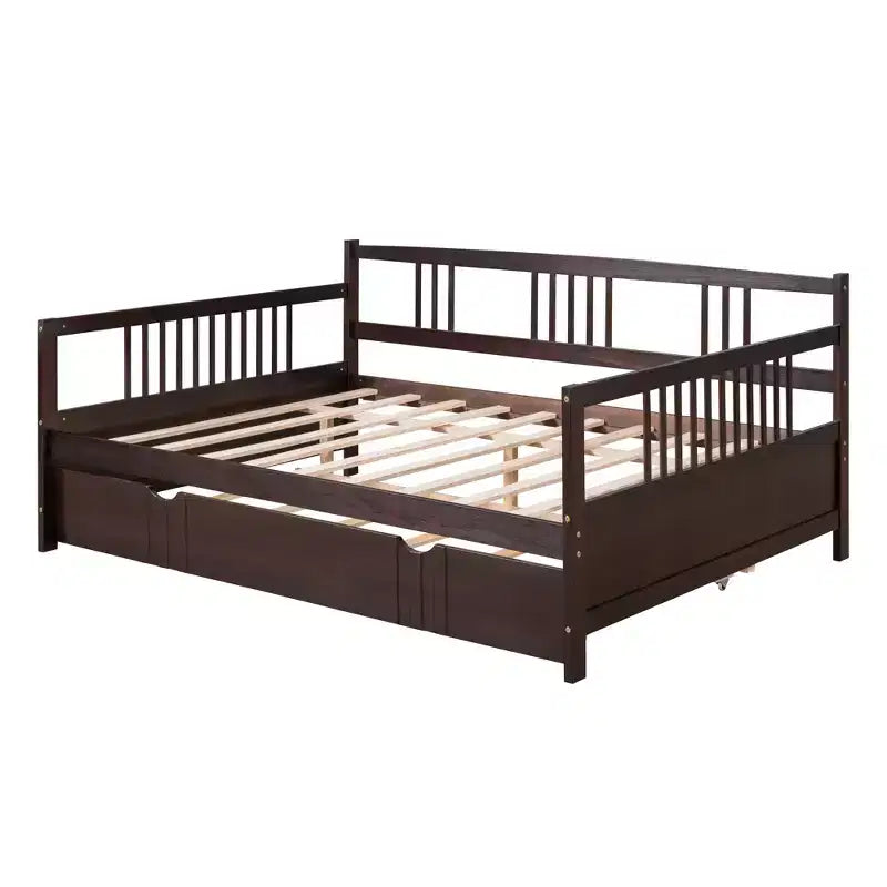 Divano letto a due piazze/matrimoniale, struttura in legno con letto estraibile a una piazza/due cassetti -ModernLuxe
