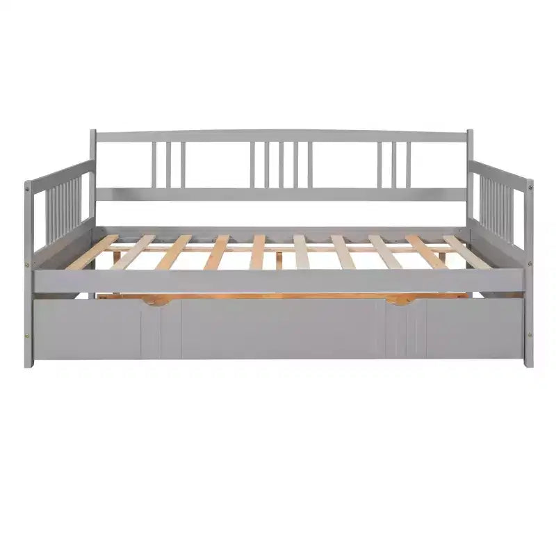 Divano letto a due piazze/matrimoniale, struttura in legno con letto estraibile a una piazza/due cassetti -ModernLuxe