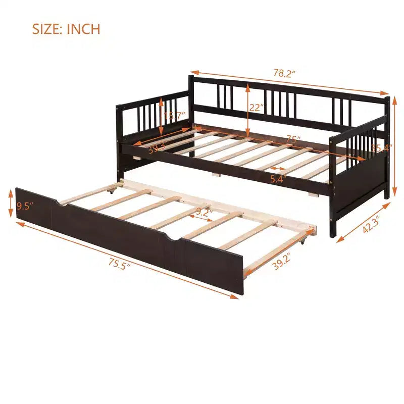 Divano letto a due piazze/matrimoniale, struttura in legno con letto estraibile a una piazza/due cassetti -ModernLuxe