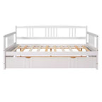 Divano letto a due piazze/matrimoniale, struttura in legno con letto estraibile a una piazza/due cassetti -ModernLuxe