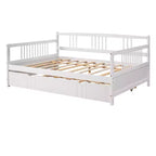 Divano letto a due piazze/matrimoniale, struttura in legno con letto estraibile a una piazza/due cassetti -ModernLuxe