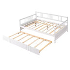 Divano letto a due piazze/matrimoniale, struttura in legno con letto estraibile a una piazza/due cassetti -ModernLuxe