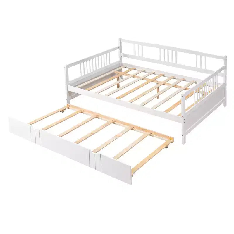 Divano letto a due piazze/matrimoniale, struttura in legno con letto estraibile a una piazza/due cassetti -ModernLuxe