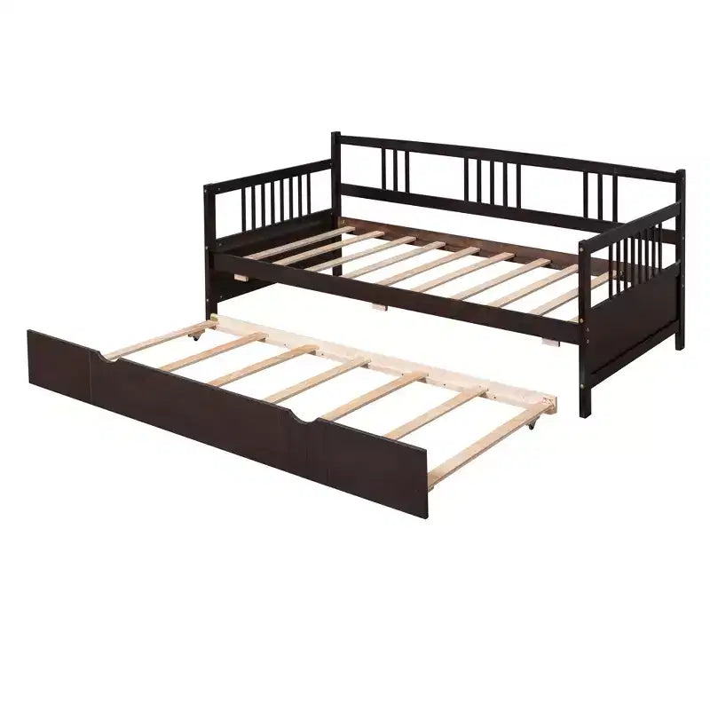 Divano letto a due piazze/matrimoniale, struttura in legno con letto estraibile a una piazza/due cassetti -ModernLuxe