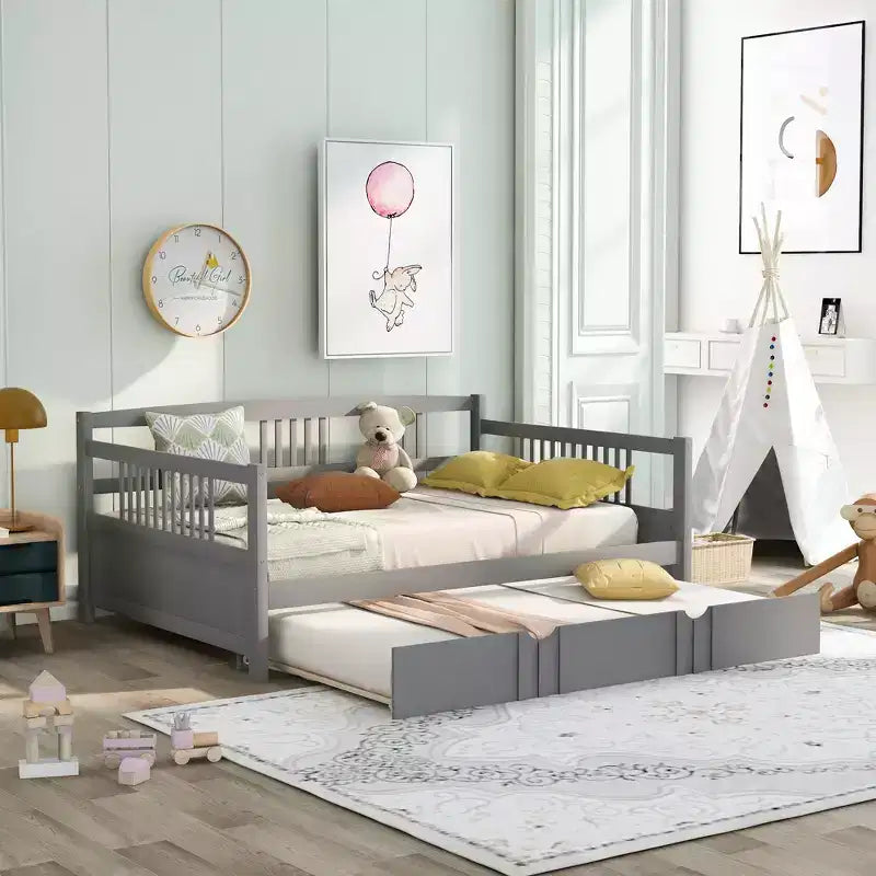 Divano letto a due piazze/matrimoniale, struttura in legno con letto estraibile a una piazza/due cassetti -ModernLuxe