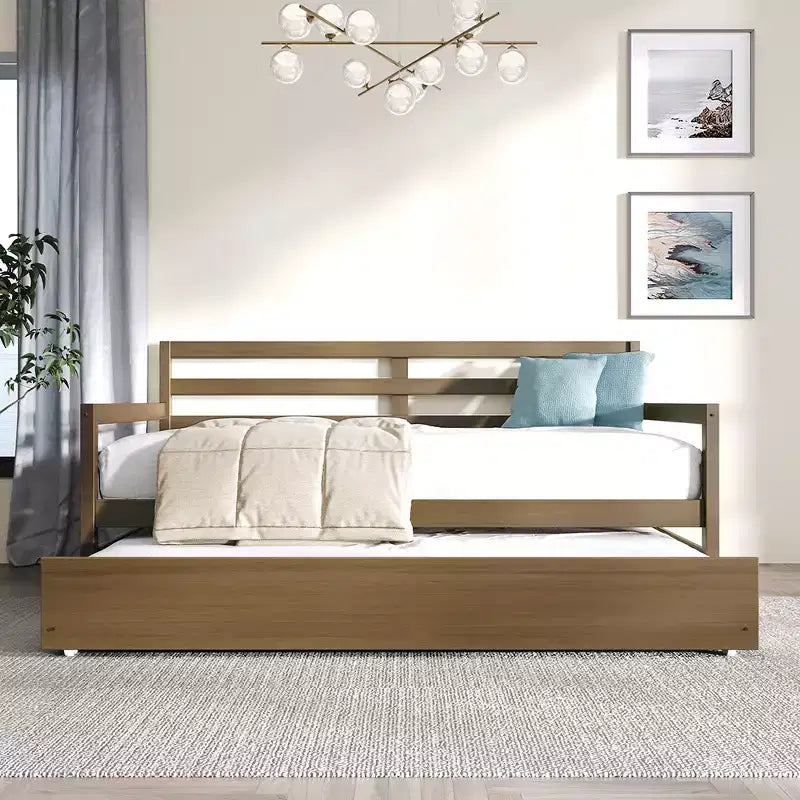 ChaletPosh Letto a Scomparsa in Legno di Dimensioni Singole con Materasso Estraibile