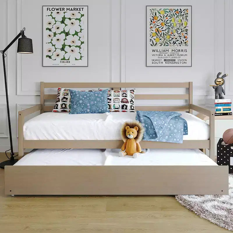 ChaletPosh Twin Size Wooden Daybed with Trundle