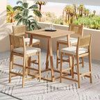 Christopher Knight Home Gaye Set Bar 5 Pezzi da Esterno in Rattan e Legno di Acacia