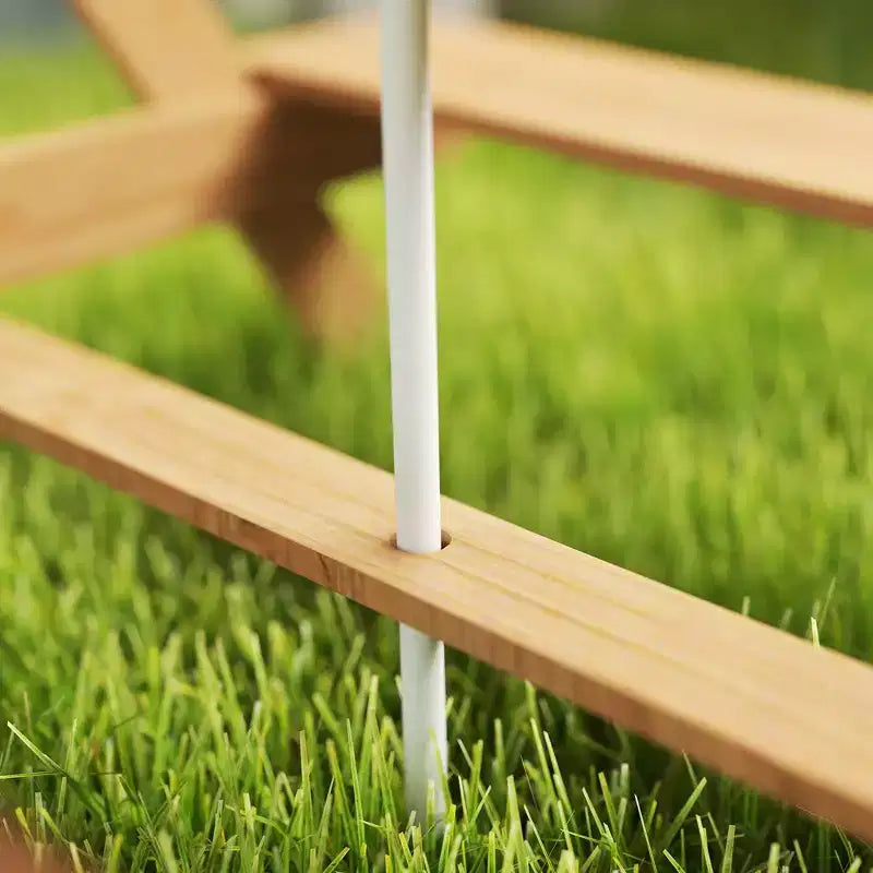 Tavolo da Picnic per Bambini Qaba, Set Tavolo e Panca da Esterno in Legno con Ombrellone Rimovibile per Patio, Giardino, Colori Misti