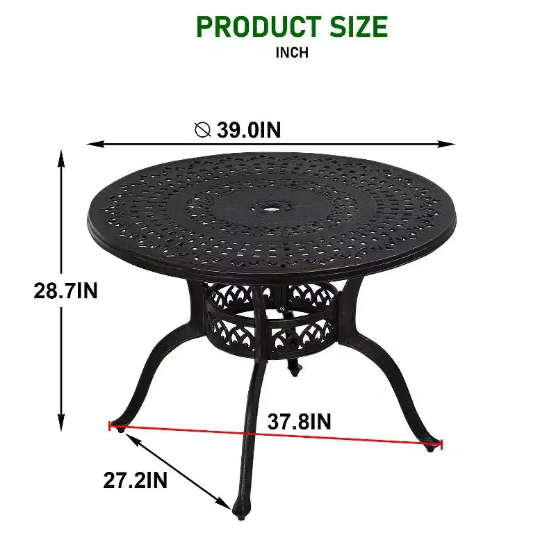 FDW Tavolo da esterno con design intarsiato Finitura resistente agli agenti atmosferici Mobili da patio