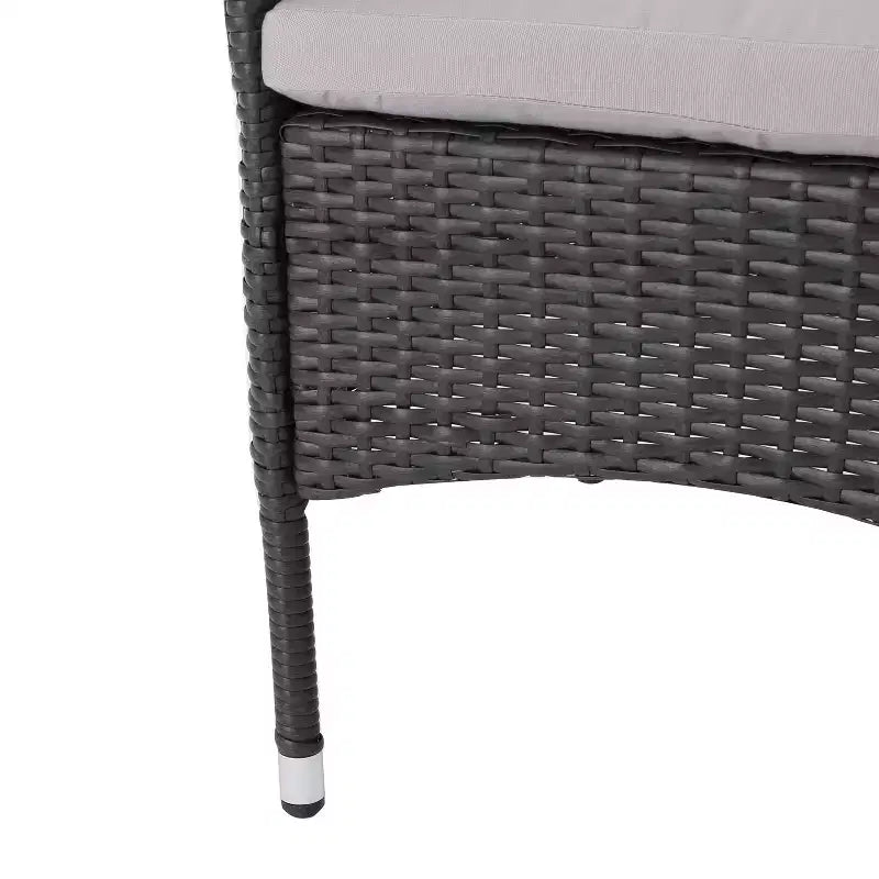 GDFStudio Aloha Set da Pranzo Espandibile da Esterno a 9 Pezzi in Legno di Acacia e Vimini, Grigio Chiaro/Grigio