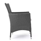GDFStudio Aloha Set da Pranzo Espandibile da Esterno a 9 Pezzi in Legno di Acacia e Vimini, Grigio Chiaro/Grigio