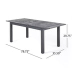 GDFStudio Aloha Set da Pranzo Espandibile da Esterno a 7 Pezzi in Legno di Acacia e Vimini