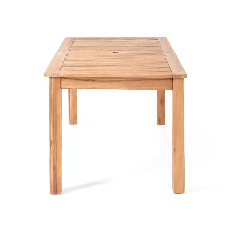 GDFStudio Aloha Set da Pranzo Espandibile da Esterno a 7 Pezzi in Legno di Acacia e Vimini