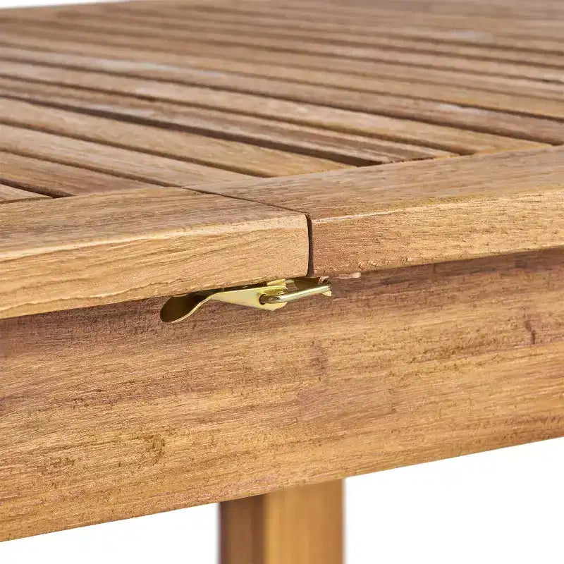 GDFStudio Aloha Set da Pranzo Espandibile da Esterno a 7 Pezzi in Legno di Acacia e Vimini