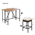 Set da bar da esterno Whisen a 5 pezzi in vimini di rattan PE con tavolo pieghevole e cuscini