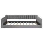 Divano letto imbottito in velluto Twin XL/Full XL con tasche portaoggetti laterali - ModernLuxe