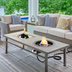 Heynemo Aluminum Propane Fire Pit Table, 4.5 Gallons Ice Bucket, and Lava Rocks, 3-in-1 Coffee Table for Outdoor Patio