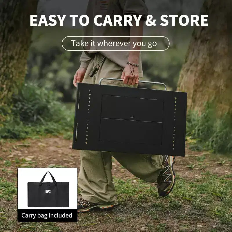 Naturehike Tavolo Portatile IGT con Barbecue a Carbonella, Tavolo Pieghevole da Campeggio e Barbecue con Estensione da Scrivania e Supporto per Lanterna