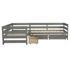 Divano Letto a L, Misura Singola, con 3 Cassetti Portaoggetti, Struttura in Legno - ModernLuxe