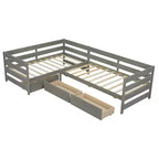 Divano Letto a L, Misura Singola, con 3 Cassetti Portaoggetti, Struttura in Legno - ModernLuxe
