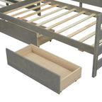 Divano Letto a L, Misura Singola, con 3 Cassetti Portaoggetti, Struttura in Legno - ModernLuxe