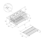 RealRooms Penelope Letto a Giorno Geometrico in Metallo con Rotelle, Matrimoniale, Nero