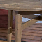 Tavolo da Bar Rotondo da Esterno GDFStudio in Legno di Acacia con Gambe Affusolate
