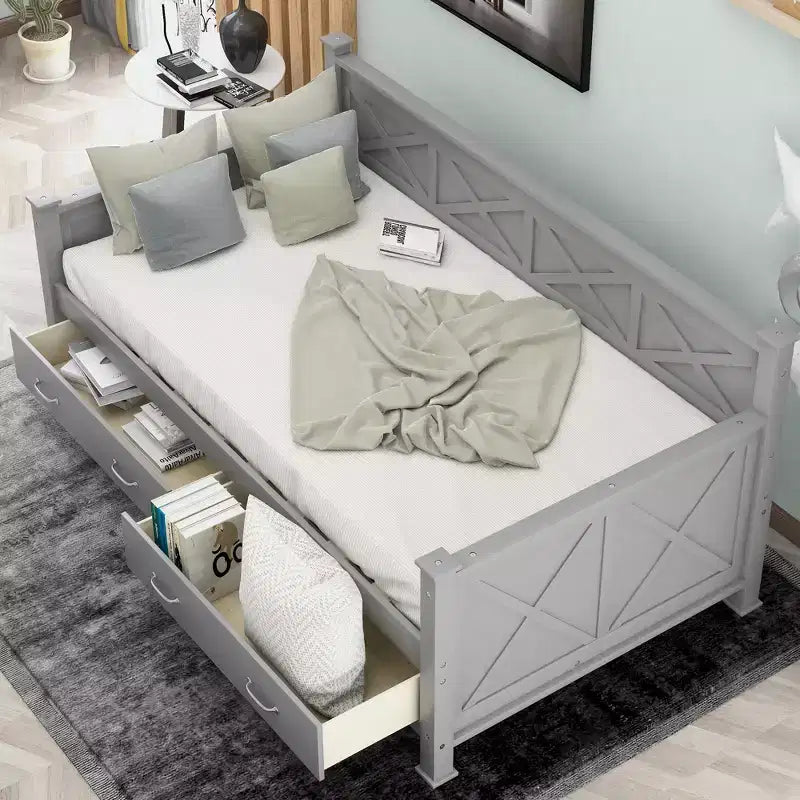 Letto da giorno in legno Whisen, stile casual moderno e rustico, una piazza e mezza