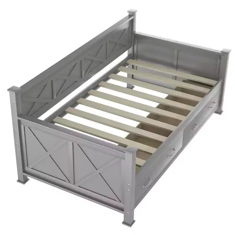 Letto da giorno in legno Whisen, stile casual moderno e rustico, una piazza e mezza