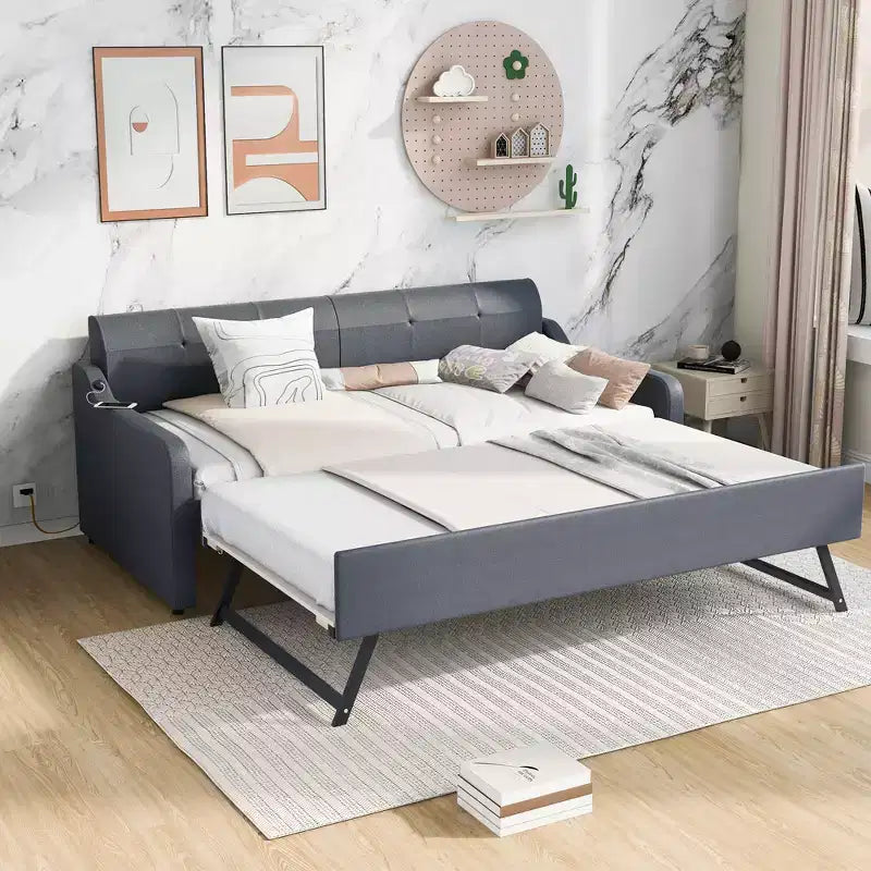 Divano letto Whisen Tappezzeria con Letto Estraibile Sollevabile e Design con Ricarica USB
