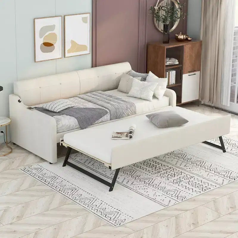 Divano letto Whisen Tappezzeria con Letto Estraibile Sollevabile e Design con Ricarica USB
