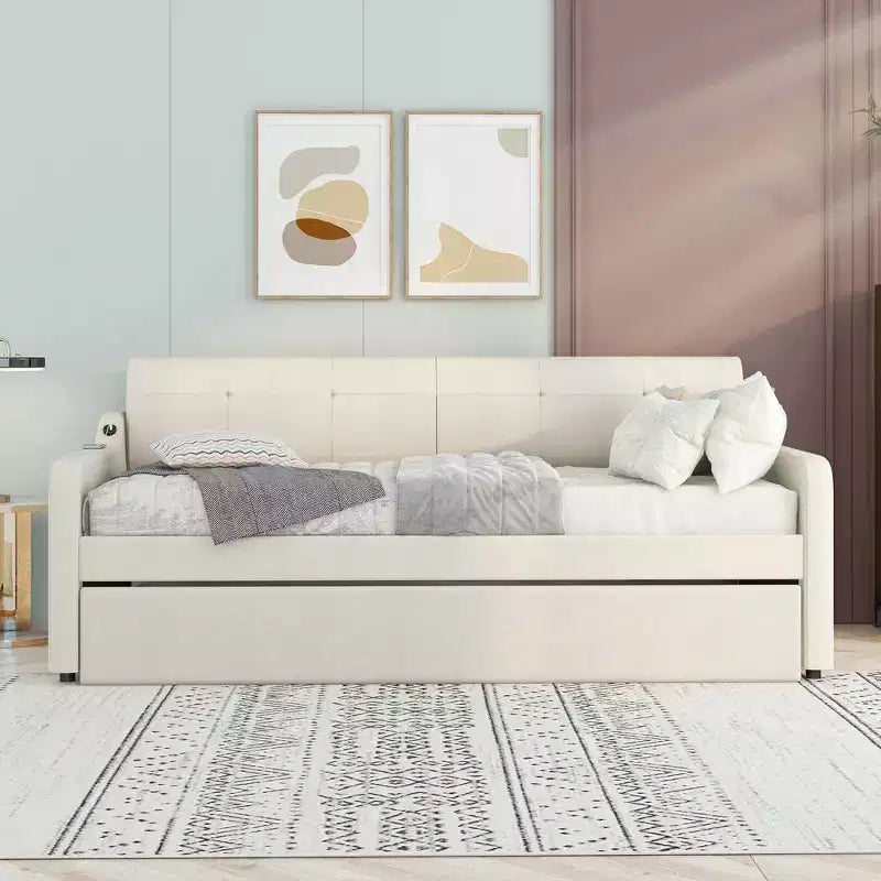 Divano letto Whisen Tappezzeria con Letto Estraibile Sollevabile e Design con Ricarica USB