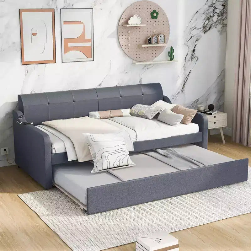 Divano letto Whisen Tappezzeria con Letto Estraibile Sollevabile e Design con Ricarica USB