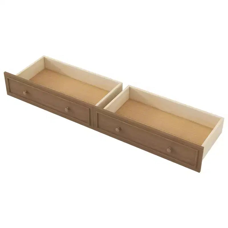 Daybed in legno Full Size Whisen con ripiani portaoggetti, USB, LED e letto estraibile a rotelle