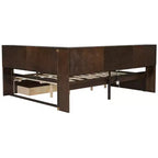 Daybed in legno Full Size Whisen con ripiani portaoggetti, USB, LED e letto estraibile a rotelle