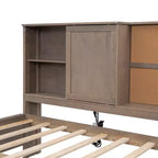 Letto da giorno/divano GDFStudio Byron con mensole e porte USB, dimensioni singole