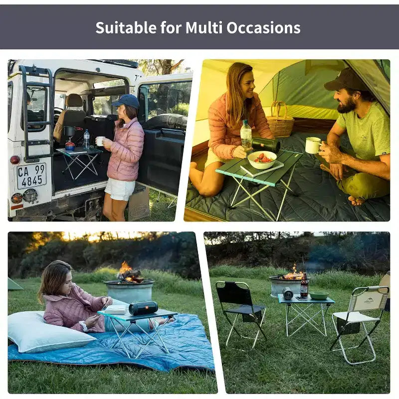 Naturehike FT08 Tavolo da campeggio portatile, Tavolo da spiaggia pieghevole ultraleggero in alluminio con borsa per il trasporto per cucina all'aperto, Picnic, Campeggio, Barca, Viaggi