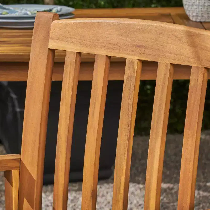 Christopher Knight Home Valence Set da Pranzo da Esterno a 5 Pezzi in Legno di Acacia con Cuscini Resistenti all'Acqua