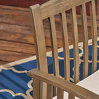 Christopher Knight Home Valence Set da Pranzo da Esterno a 5 Pezzi in Legno di Acacia con Cuscini Resistenti all'Acqua