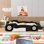 Whisen Letto a Piattaforma Unico a Forma di Auto da Corsa Dimensioni Matrimoniale con Ruote