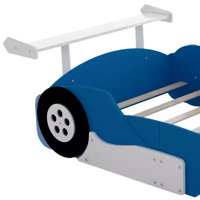 Whisen Letto a Piattaforma Unico a Forma di Auto da Corsa Dimensioni Matrimoniale con Ruote