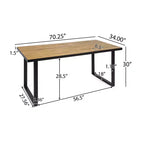 Christopher Knight Home Requeta Set da pranzo da esterno 7 pezzi in legno di acacia e resina con tavolo da pranzo da 70,25", nero/teak