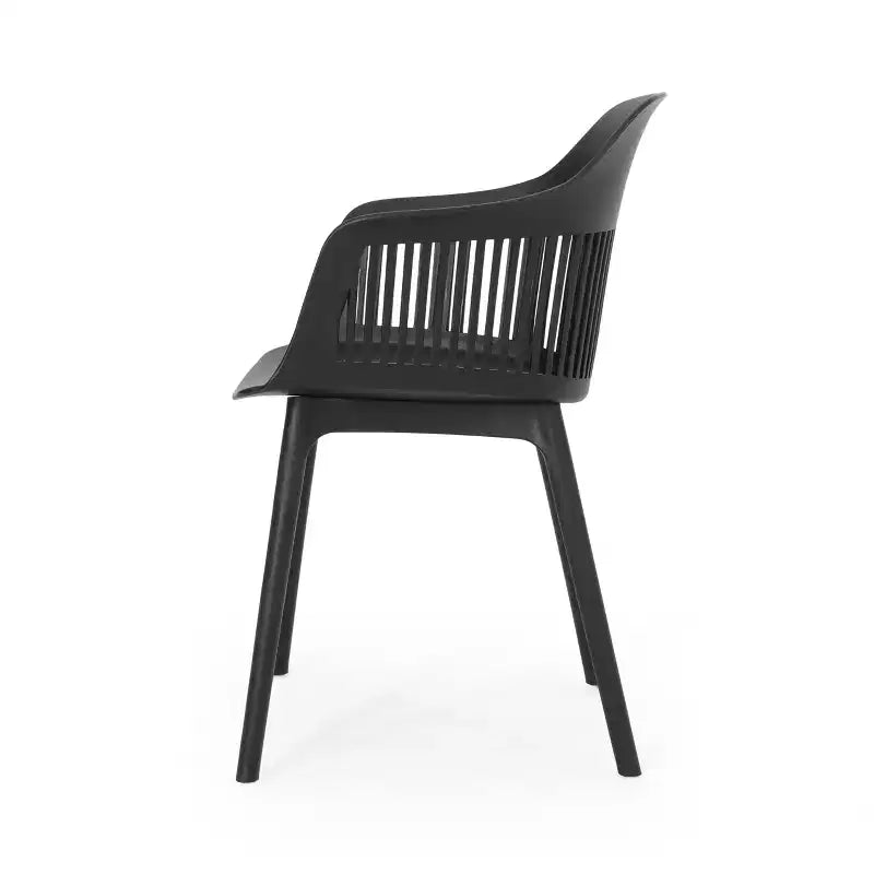 Christopher Knight Home Requeta Set da pranzo da esterno 7 pezzi in legno di acacia e resina con tavolo da pranzo da 70,25", nero/teak
