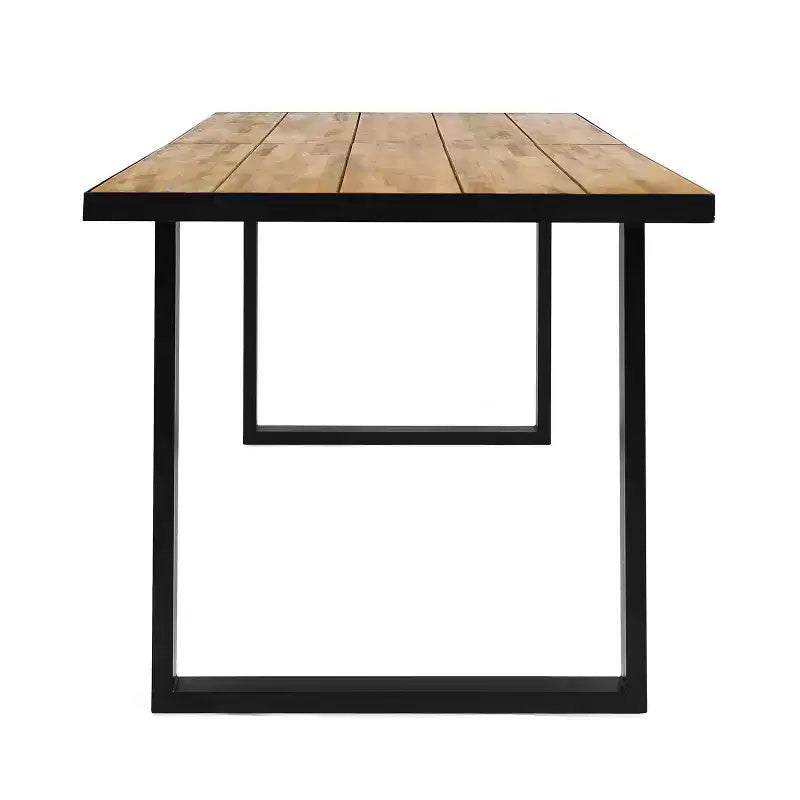 Christopher Knight Home Requeta Set da pranzo da esterno 7 pezzi in legno di acacia e resina con tavolo da pranzo da 70,25", nero/teak