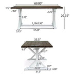 Christopher Knight Home Tavolo da pranzo in legno di acacia da esterno con base a cavalletto, marrone scuro/bianco