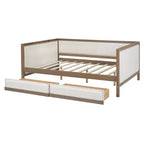 Letto a una piazza e mezza imbottito con letto estraibile e decorazione con borchie